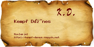 Kempf Dénes névjegykártya