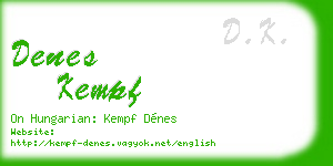 denes kempf business card